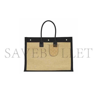 YSL RIVE GAUCHE EMROIDERED RAFFIA TOTE BAG 509415 (48*36*16cm)